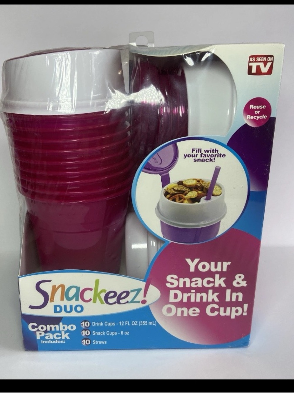 Snackeez! Duo 2 In 1 Snacking Solution 30 Piece Kit Pink - NWT